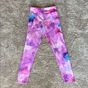Old Navy Powersoft Pink and Blue Tie-Dye Girls Leggings